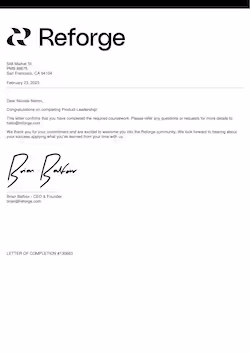 Product Leadership Certificate